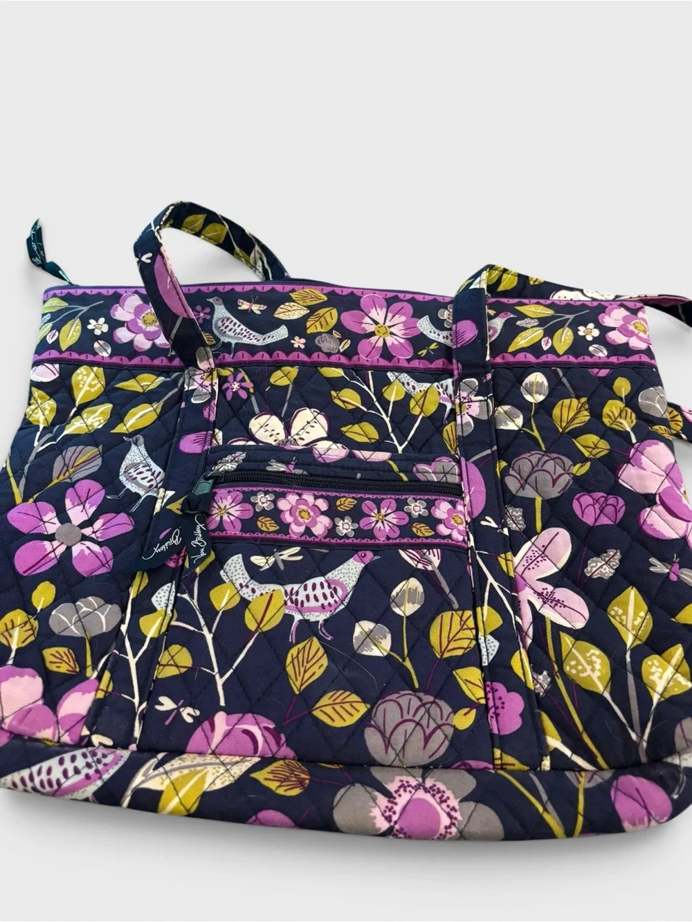 Retired Vera Bradley Floral Nightingale Shoulder Tote Bag